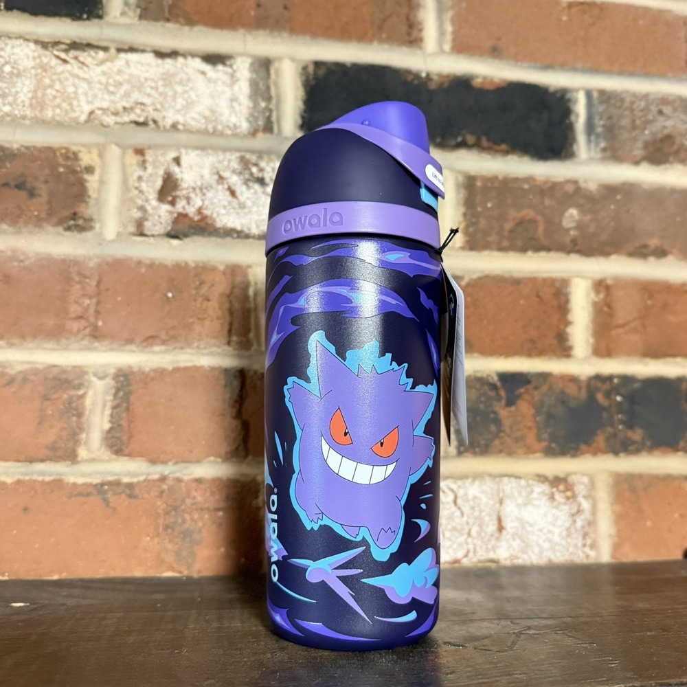 POKÉMON x OWALA FreeSip 16 oz Purple/Black Stainless Steel Water Bottle Gengar